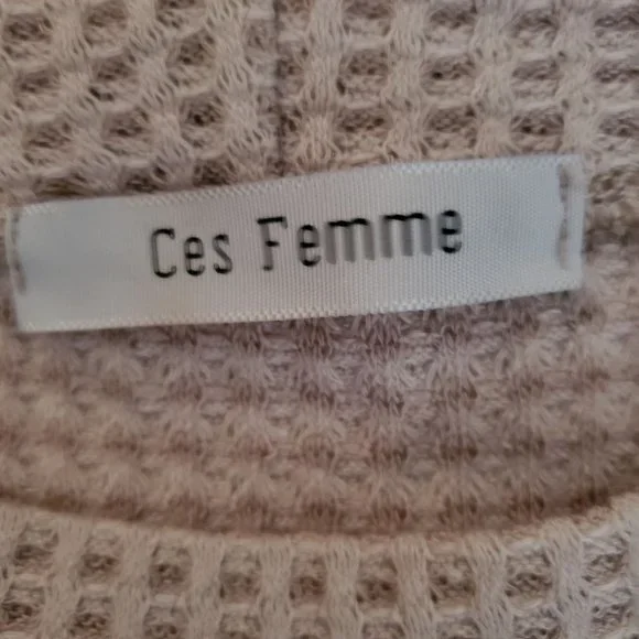 Ces Femme Women's Knit Green/Tan Color Block Long Sleeve Pullover Sweater Small - Picture 5 of 11